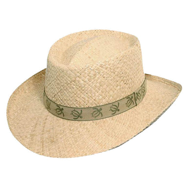 Marco Woven Raffia Gambler Hat with Turtle Tape Band - Scala Hats for Men, Gambler Hat - SetarTrading Hats 