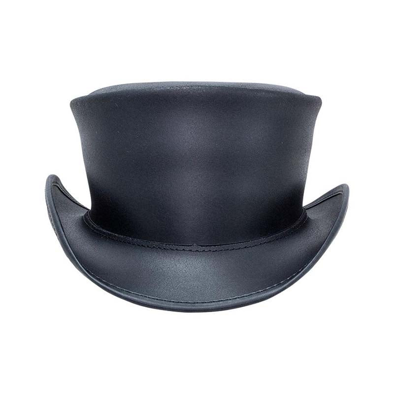 Marlow Leather Top Hat In Its Simple Beauty, Black - Steampunk Hatter, Top Hat - SetarTrading Hats 