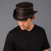 Marlow Leather Top Hat In Its Simple Beauty, Brown - Steampunk Hatter Top Hat Head'N'Home Hats    