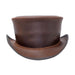 Marlow Leather Top Hat In Its Simple Beauty, Brown - Steampunk Hatter, Top Hat - SetarTrading Hats 