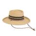 Maslin Straw Gambler Hat with Braided Chin Cord - Sun 'N' Sand Gambler Hat Sun N Sand Hats HH2933B Tan Medium (57 cm) 