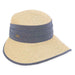 Maya Sun Savor Hat with Denim Band - Sun 'N' Sand Hats Facesaver Hat Sun N Sand Hats HH2354B Natural / Dark Denim Medium (57 cm) 
