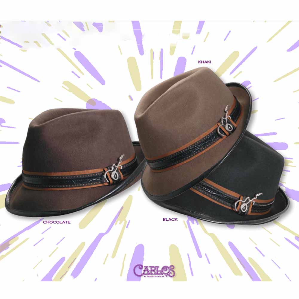 Meditation Wool Felt Fedora with Leatherette Bround Brim - Carlos Santana Hats, Fedora Hat - SetarTrading Hats 