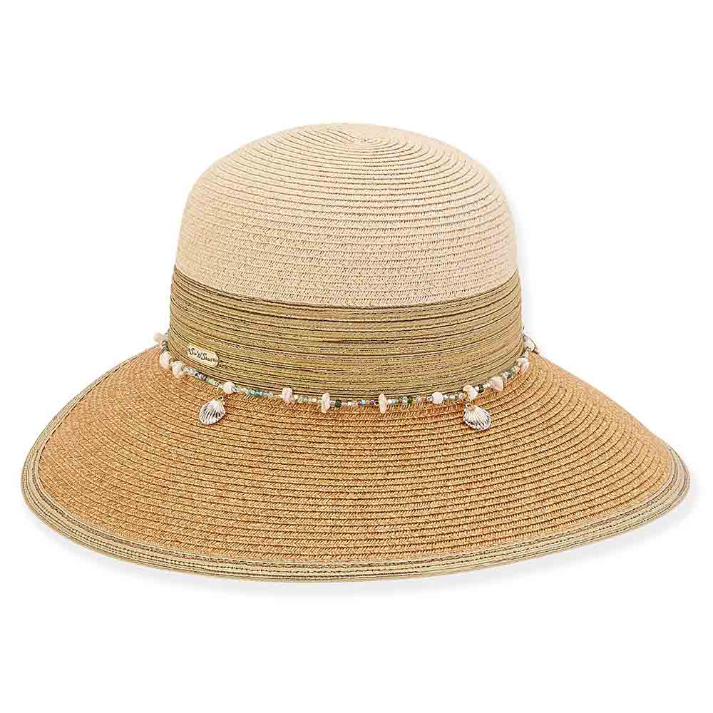 Metallic Braided Backless Facesaver Sun Hat - Sun 'N' Sand Hats, Facesaver Hat - SetarTrading Hats 