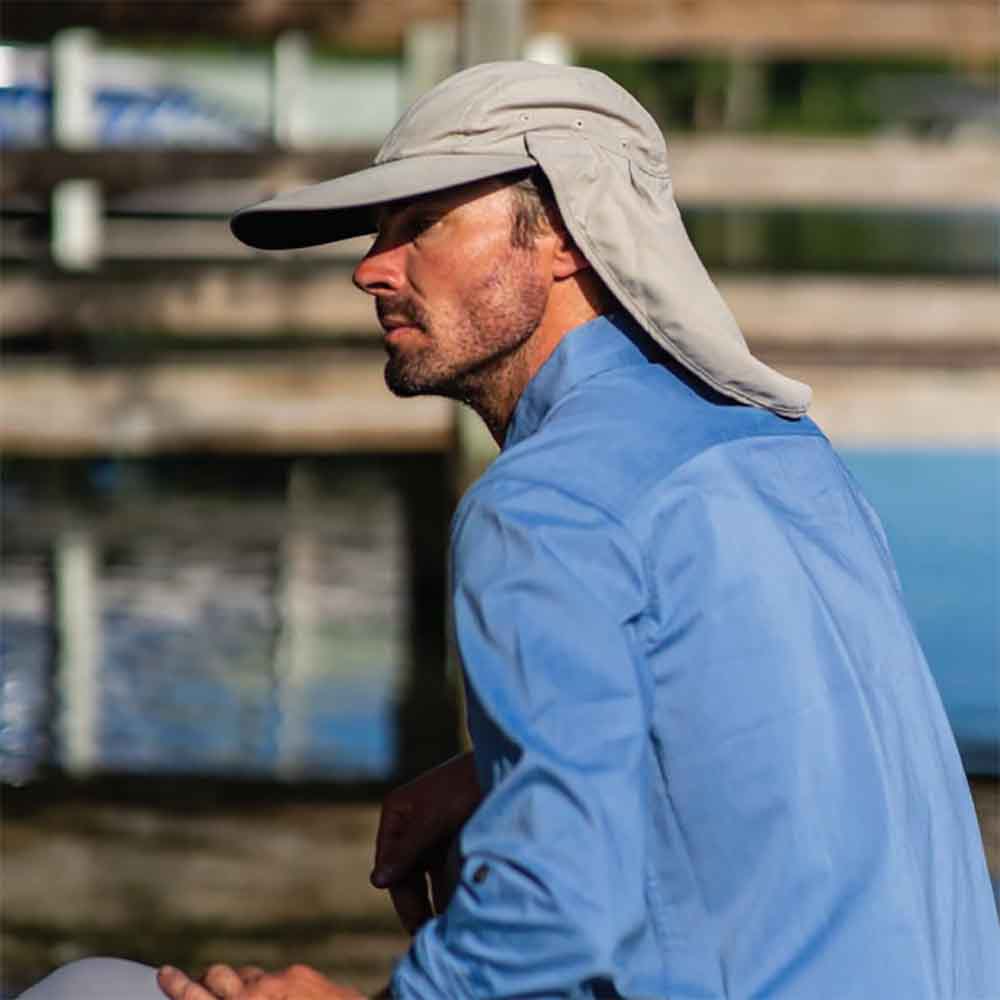 Microfiber Fishing Cap with Long Bill and Sun Shield - DPC Outdoor Hats Cap Dorfman Hat Co.    