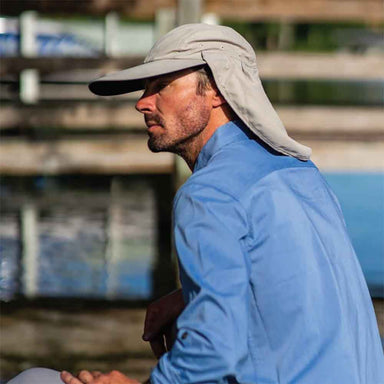 Microfiber Fishing Cap with Long Bill and Sun Shield - DPC Outdoor Hats Cap Dorfman Hat Co.