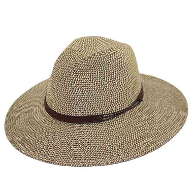 Mixed Tone Braid Unisex Safari Hat, Large and XL Sizes - JSA Safari Hat Jeanne Simmons Accessories js6979bnL Brown Large (59 cm)