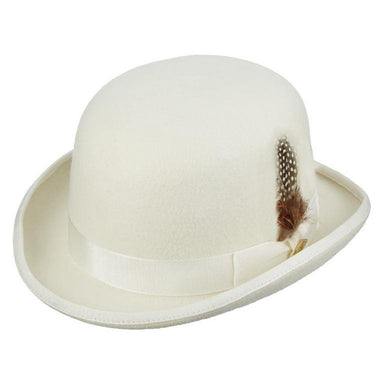 Monroe Wool Felt Derby Hat - Stacy Adams Hats Bowler Hat Stacy Adams Hats SAW506-IVORY2 Ivory Medium (22.25") 