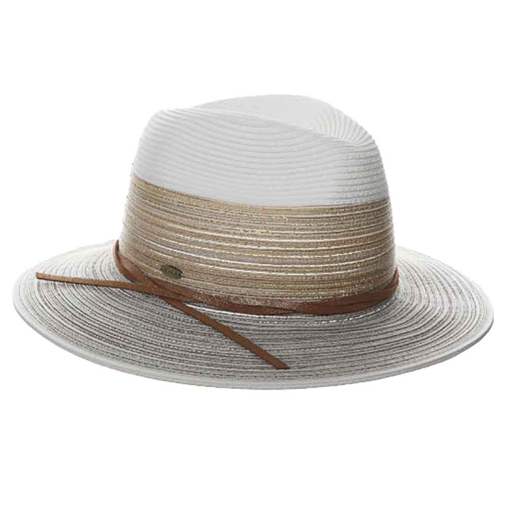 Multi Color Safari Hat with Metallic Detail - Scala Hats Safari Hat Scala Hats LP377-WHT White OS (57.5 cm) 