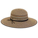 Multi Tone Beach Hat with Gold Metallic Detail - Sun 'N' Sand Wide Brim Sun Hat Sun N Sand Hats HH2917B Black OS (57 cm) 