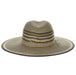 Multi Tone Large Brim Straw Safari Hat with Metallic Detail - Scala Hats Safari Hat Scala Hats    