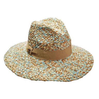 Multi Tone Natural Raffia Women's Safari Hat - J. Callanan Hats Safari Hat Callanan Hats CR270AQ Aqua Medium (57 cm) 