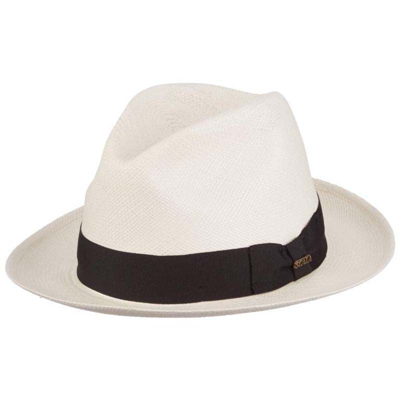 Napa Handwoven Snap Brim Fedora Panama Hat - Scala Classico Mens Hats Panama Hat Scala Hats P179 White Medium 