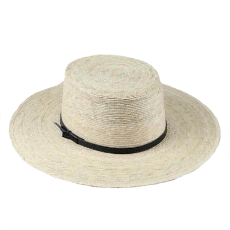 Natural Woven Palm Boater Style Sun Hat - JSA, Bolero Hat - SetarTrading Hats 