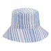 Nautical Striped Cotton Bucket Hat for Women - Sun 'N' Sand Hats Bucket Hat Sun N Sand Hats HH2630B Blue S/M (56-57 cm) 