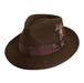 New Yorker Structured Wool Felt Fedora Hat - Scala Hat Fedora Hat Scala Hats WF502 Brown Medium (22.25") 
