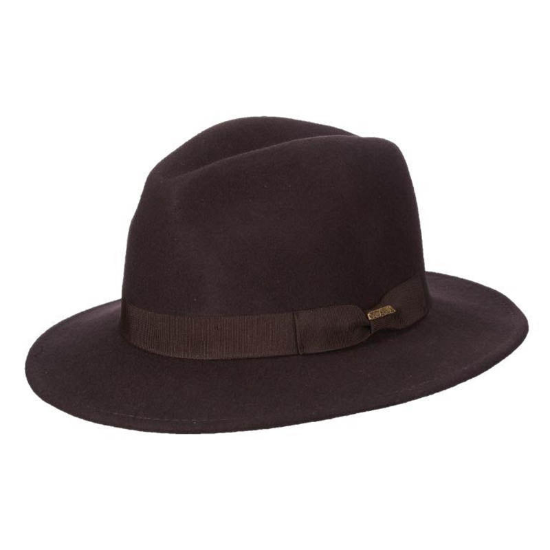 Norfork Crushable Water Repellent Wool Felt Safari Hat - Scala Hat Safari Hat Scala Hats DF3 Chocolate Medium (57 cm) 