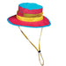 Nylon Color Block Bucket Hat with Chin Cord - Scala Kid's Bucket Hat Scala Hats C461-FUC Fuchsia Small (54 cm) 
