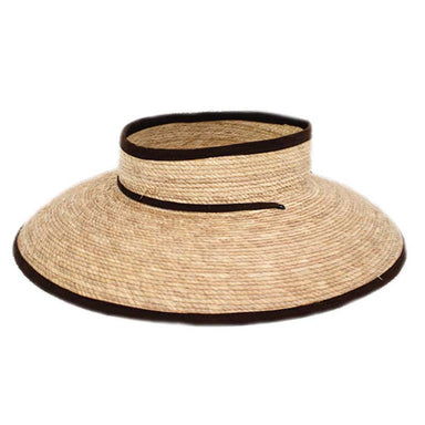 Open Crown Palm Visor Hat with Chin Cord - Peter Grimm Headwear Visor Cap Peter Grimm PGV1158 Natural Palm M/L (58 cm) 