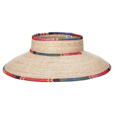 Open Crown Palm Visor Hat with Chin Strap - Makai Hat Co Visor Cap Makai Hat MA137OS Natural M/L (57-59 cm)