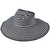 Open Crown Ponytail Roll Up Striped Sun Visor Hat - Jeanne Simmons Hats Facesaver Hat Jeanne Simmons JS6016BK Black / Grey OS 