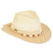 Open Weave Twisted Toyo Fedora with Shells  - Sun 'N' Sand Hats Fedora Hat Sun N Sand Hats HH2963 Natural OS (57 cm) 