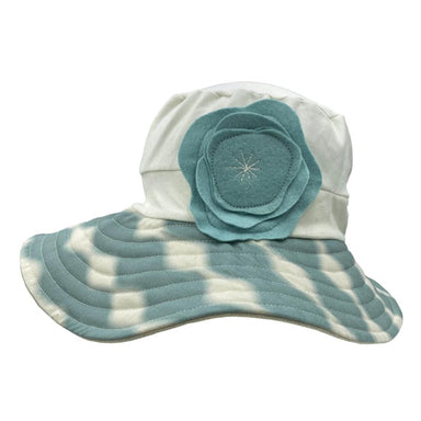 Organic Cotton Stretch Fit Sun Hat with Dyed Brim - Flipside Hats Wide Brim Hat Flipside Hats H017-009 Teal  