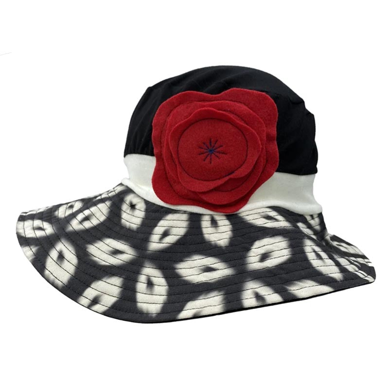 Organic Cotton Sun Hat with Black and White Brim - Flipside Hats Wide Brim Hat Flipside Hats H017-007 Black  