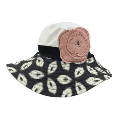 Organic Cotton Sun Hat with Black and White Brim - Flipside Hats Wide Brim Hat Flipside Hats H017-005 Cream  