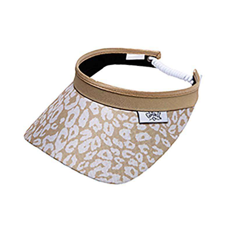 Uptown cheetah Golf Sun Visor with Coil Lace by GloveIt Visor Cap GloveIt V229 Uptown Cheetah  