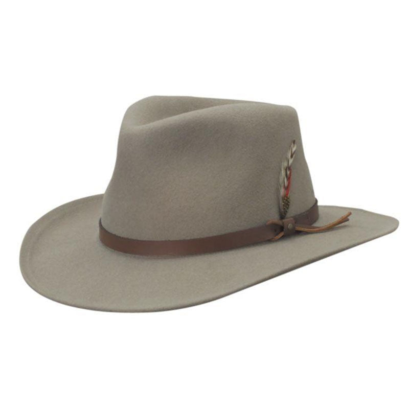 Packable Water Repellent Wool Felt Outback Hat, Small to 3XL - Scala Hats, Safari Hat - SetarTrading Hats 