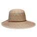 Palm Leaf Dimensional Brim Sun Hat with Chin Strap - Scala Hats Facesaver Hat Scala Hats LS256-Light Light Palm Medium  (57 cm) 