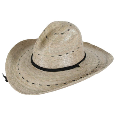 Pecos Palm Leaf Safari Hat with Chin Strap, 2XL - Tula Hats Gambler Hat Tula Hats TU9380 Natural Palm XXL (60-61 cm) 