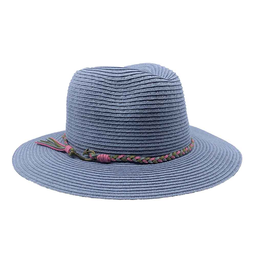 Periwinkle Safari Hat with Suede Tie - John Callanan Safari Hat Callanan Hats cr329 Periwinkle  