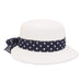 Petite Asymmetrical Brim Hat with Polka Dot Sash - Sunny Dayz Hat, Wide Brim Hat - SetarTrading Hats 