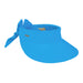 Petite Cotton Wide Brim Sun Visor with Bow - Sun 'N' Sand Hats Visor Cap Sun N Sand Hats HH2968G Blue Small(54-57 cm) 