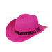 Petite Pink Cowgirl Hat with Animal Print Band Cowboy Hat Boardwalk Style Hats DA2081 Hot Pink XS (54 cm) 