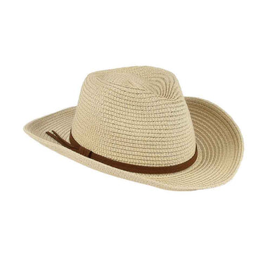 Petite Cowboy Hat with Faux Suede Band - Jeanne Simmons Hats Cowboy Hat Jeanne Simmons JS1247BG Beige XXS (52 cm) 