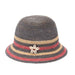 Petite Crocheted Raffia Cloche Hat with Cowrie Seashell - Fun Day Sun Hat Cloche Boardwalk Style Hats DAK106 Grey XS (53 cm) 