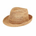 Petite Crocheted Raffia Fedora Hat - San Diego Hat Fedora Hat San Diego Hat Company RHK6520LGNAT Natural XXS (52 cm) 