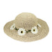 Petite Hat for Extra Small Heads - Daisy Flower Summer Hat Wide Brim Sun Hat Jeanne Simmons JS1083TN Tan Small (54 cm) 