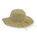 Petite Hat for Small Heads - Scalloped Brim Crocheted Hat Wide Brim Sun Hat Jeanne Simmons JS1176 Natural XS (54 cm) 