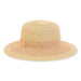 Petite Hats for Small Heads - Pink Stripe Straw Wide Brim Sun Hat Wide Brim Sun Hat Sun N Sand Hats HK385 Natural Small (54 cm) 