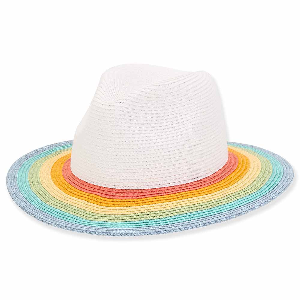 Petite Safari Hat with Rainbow Stripe Brim - Sunny Dayz™, Safari Hat - SetarTrading Hats 