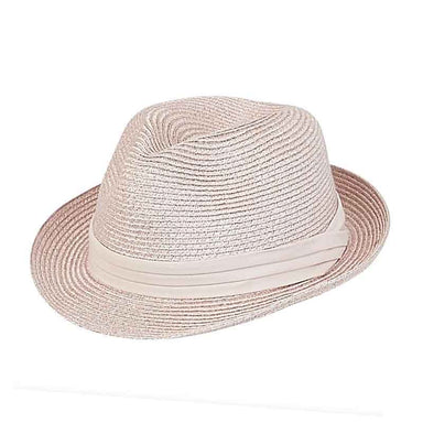 Petite Size Fedora Hat with Metallic Accent - Sunny Dayz™ Fedora Hat Sun N Sand Hats HK278A Rose XS (54 cm) 