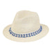 Petite Size Safari Hat with Blue Woven Tassel Band - Sunny Dayz™ Fedora Hat Sun N Sand Hats HK231 Ivory Small (54 cm) 