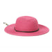 Petite Straw Wide Brim Sun Hat with Chin Cord - San Diego Hat Co Wide Brim Sun Hat San Diego Hat Company PBG1KIDOSHOT Hot Pink Small (54 cm) 