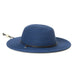 Petite Straw Wide Brim Sun Hat with Chin Cord - San Diego Hat Co Wide Brim Sun Hat San Diego Hat Company PBG1KIDOSNAV Navy Small (54 cm) 