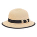 Petite Sun Hat with Ribbon and Straw Bow - Sunny Dayz™ Cloche Sun N Sand Hats HK384 Natural XS (53 cm) 