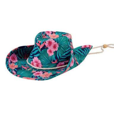 Petite Tropical Print Safari Hat with Side Snap - San Diego Hat Safari Hat San Diego Hat Company    